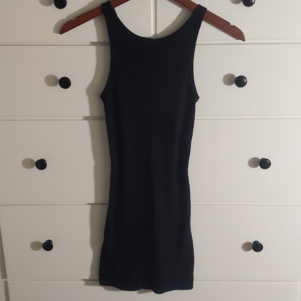 Topshop Blacked Ribbed Stretch Dress